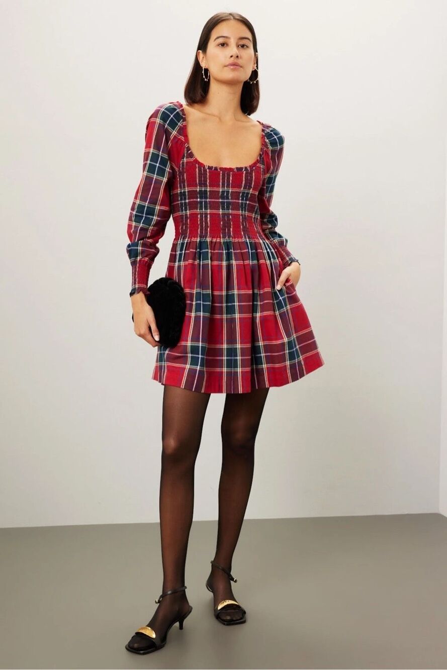 Hill House Home Tartan Norah Holiday Nap Dress in Red Plaid XXL